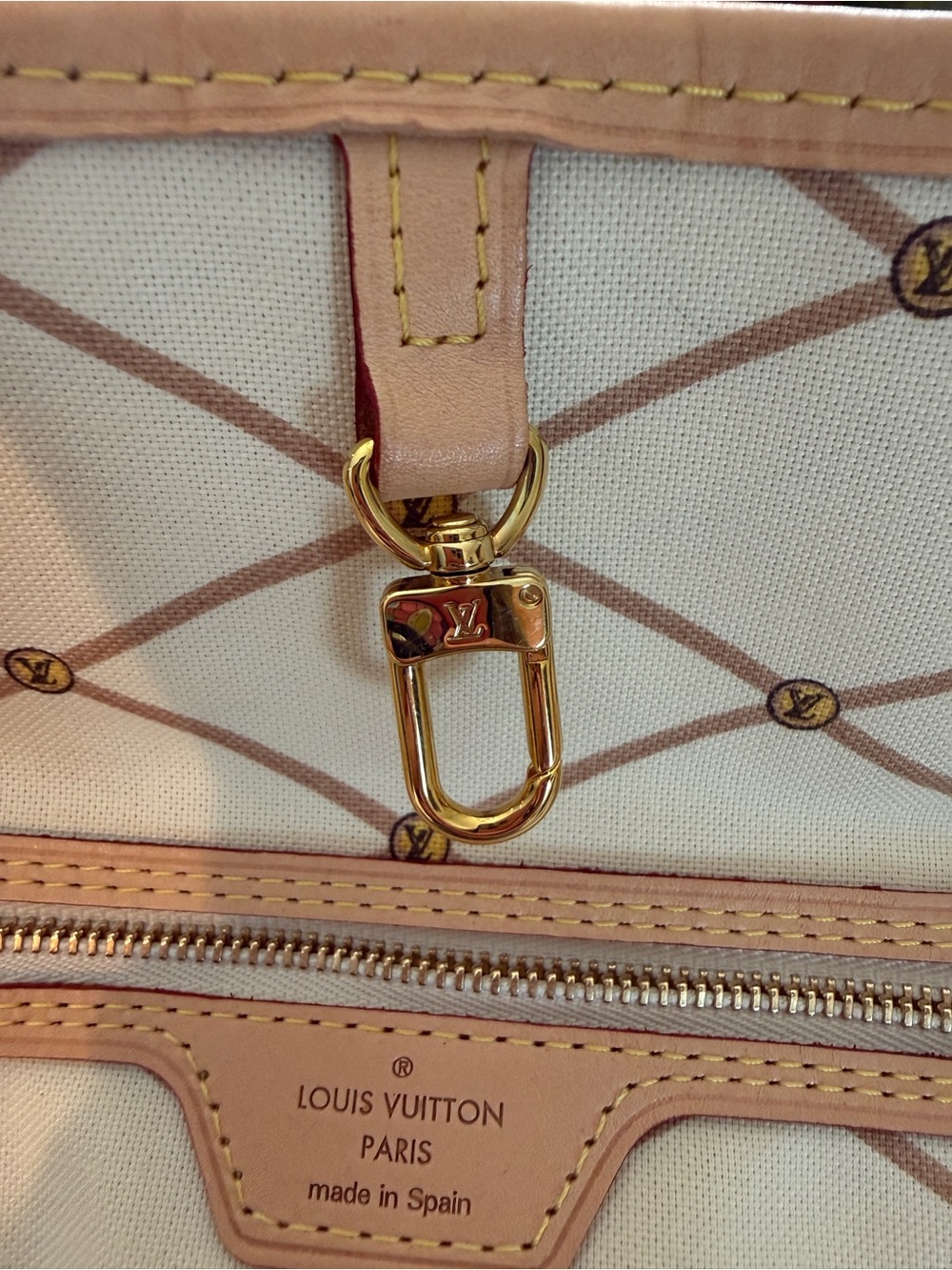 🍒 Louis Vuitton NEVERFULL MM PORTO CERVO Summer Trunks Damier Azur Bag Tote NEW🍒 - Picture 12 of 12